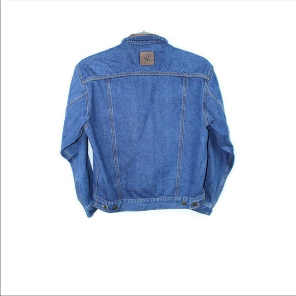 Marlboro Country Leather Collar Denim Jean Jacket - Picture 6 of 6